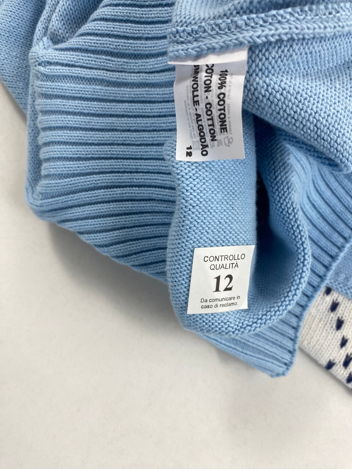 Aquascutum Maglione Girocollo Azzurro a Rombi Argyle in Cotone – foto 8 di 8
