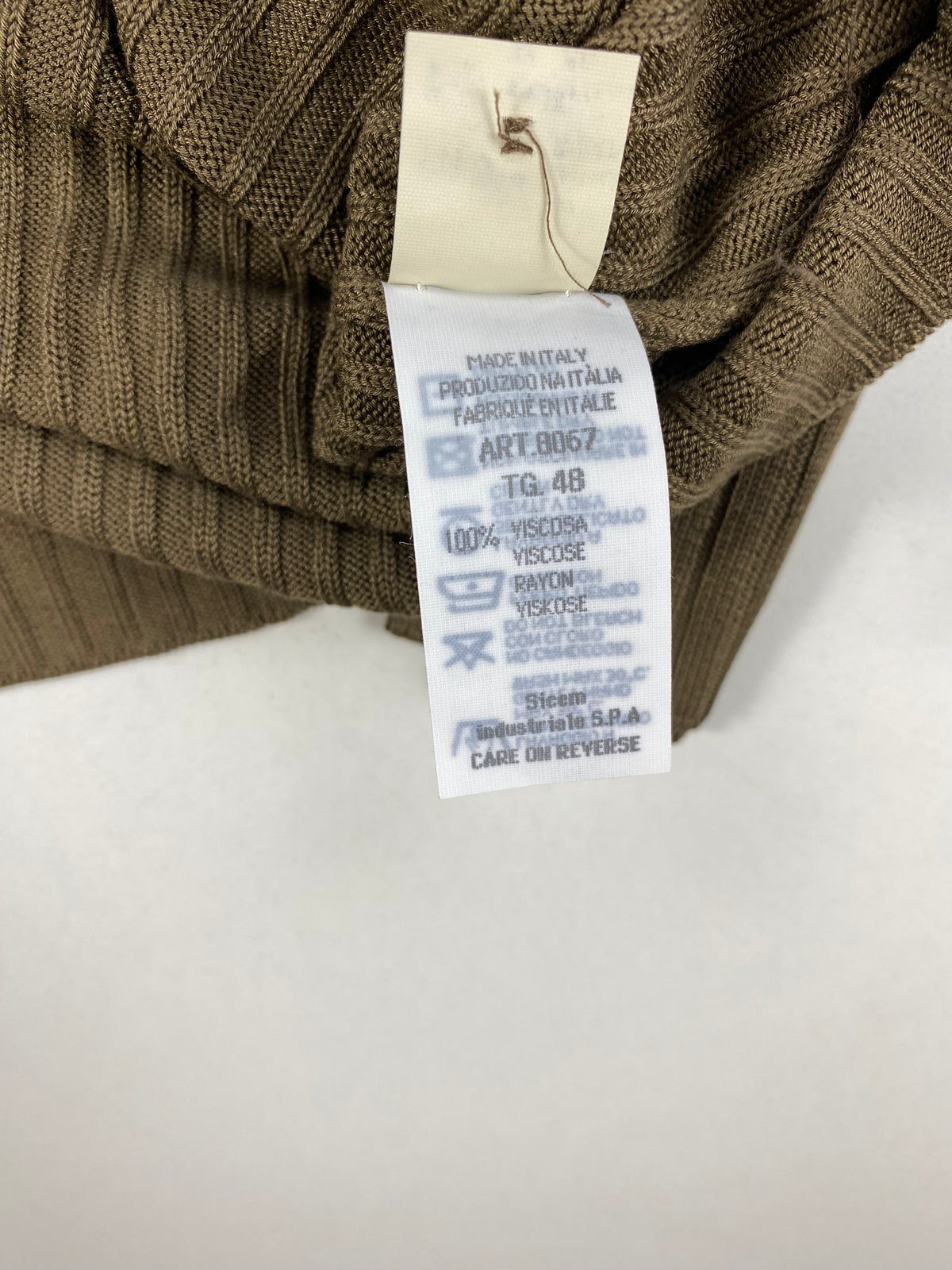 Armani Collezioni Polo Manica Lunga Marrone Talpa a Coste in Viscosa – foto 6 di 6