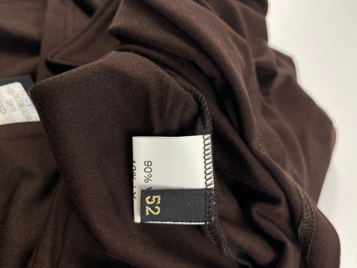Trend Corneliani Polo Manica Lunga Marrone Testa di Moro in Viscosa Stretch con Bottoni a Pressione – foto 6 di 7