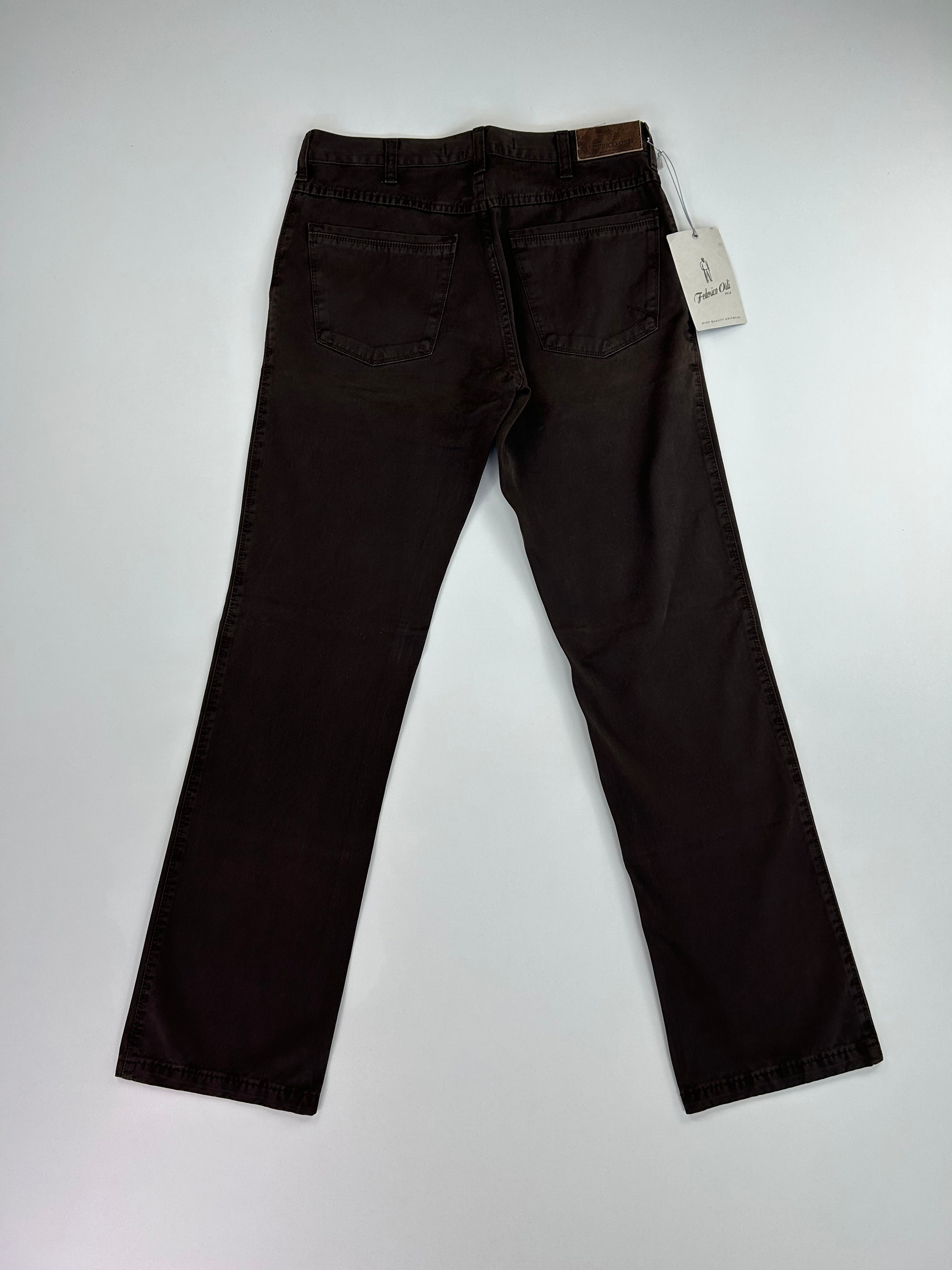 Federico Osti jeans marrone — puro cotone — IlBotteghino