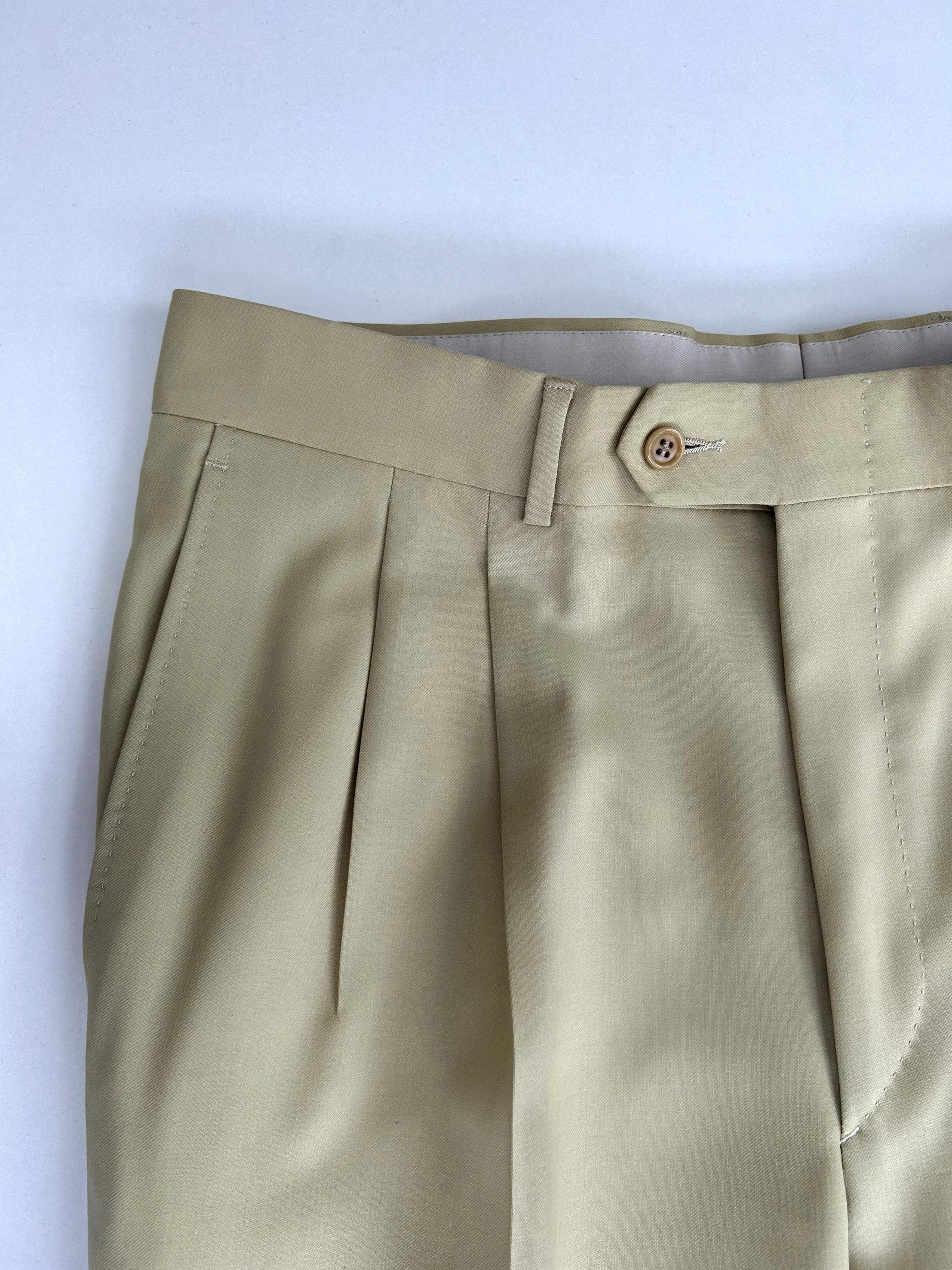 Pantalone sartoriale Berry beige lana Tasmania, taglia IT 48