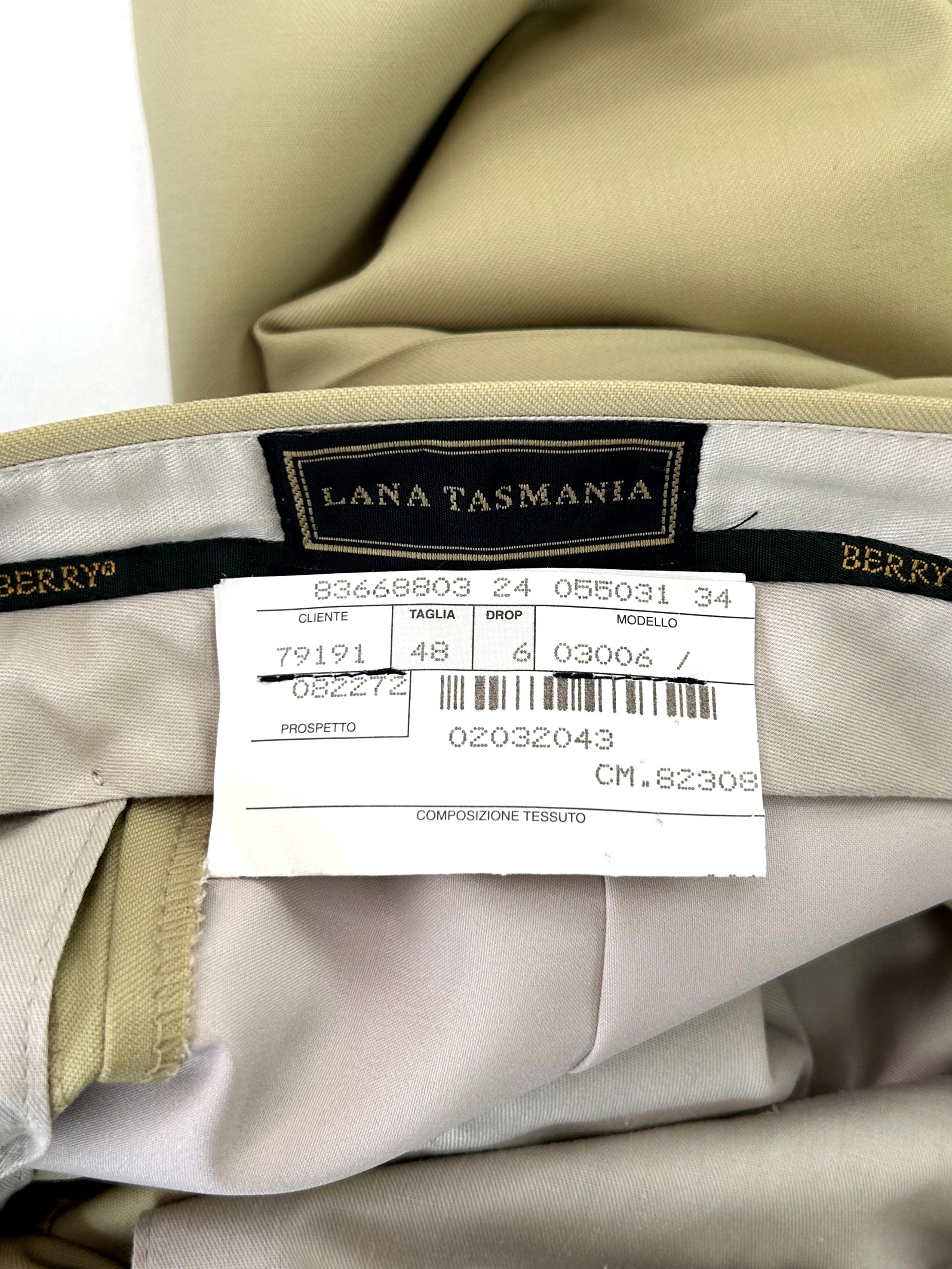 Pantalone Berry beige, etichetta composizione