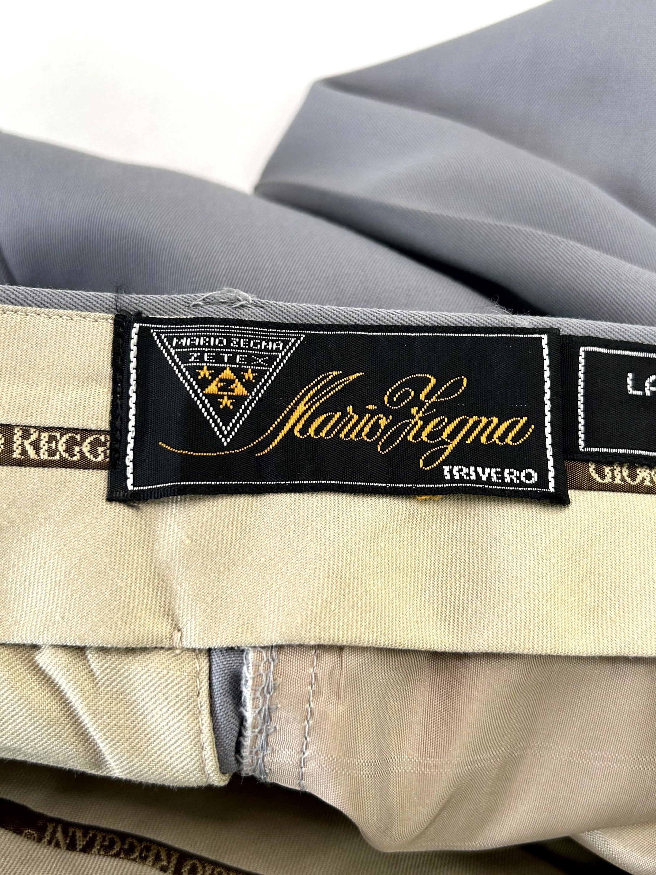 Pantalone Giorgio Reggiani azzurro, etichetta composizione