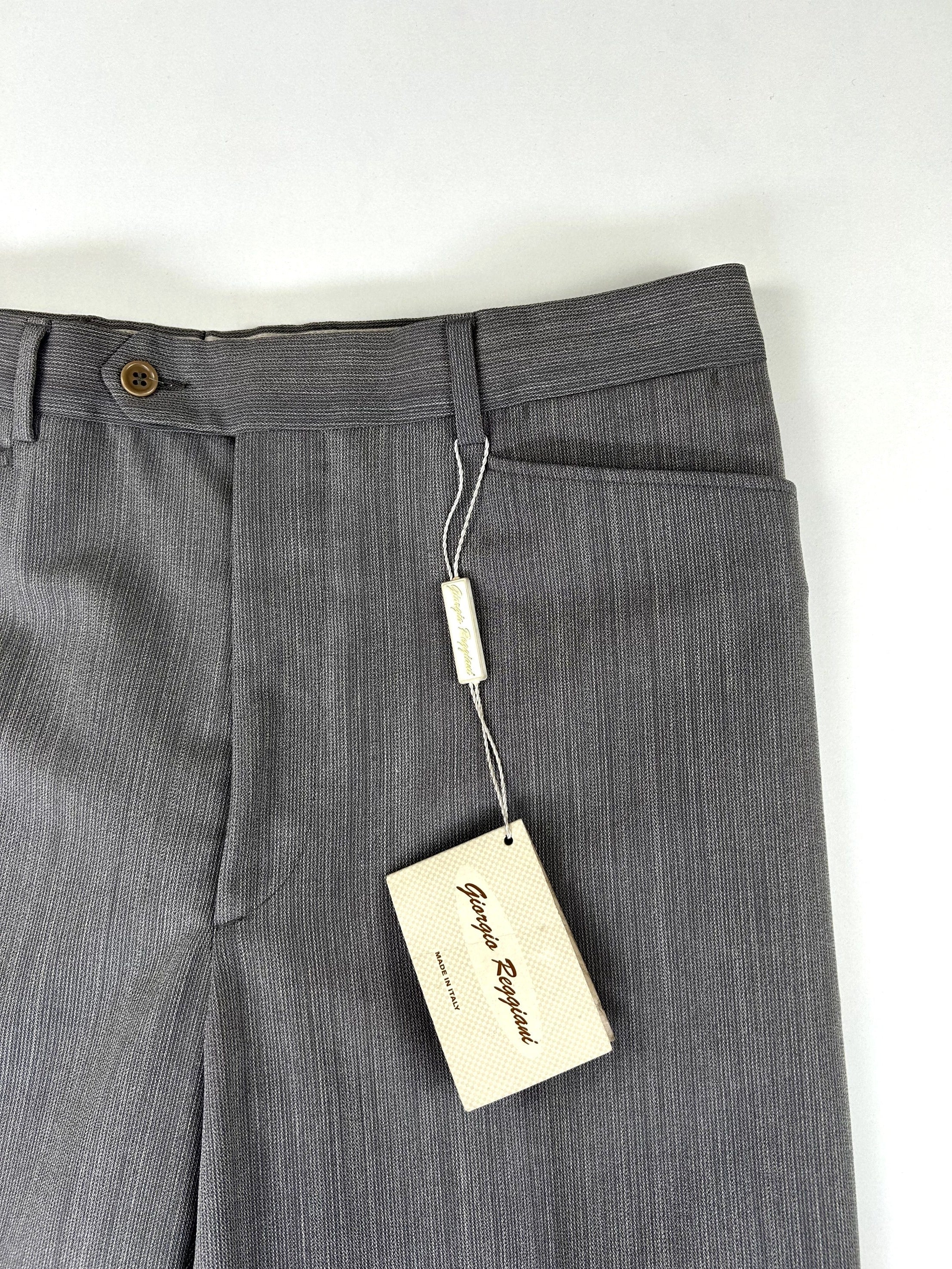 Pantalone sartoriale Giorgio Reggiani grigio, lana Super Twist, taglia IT 48