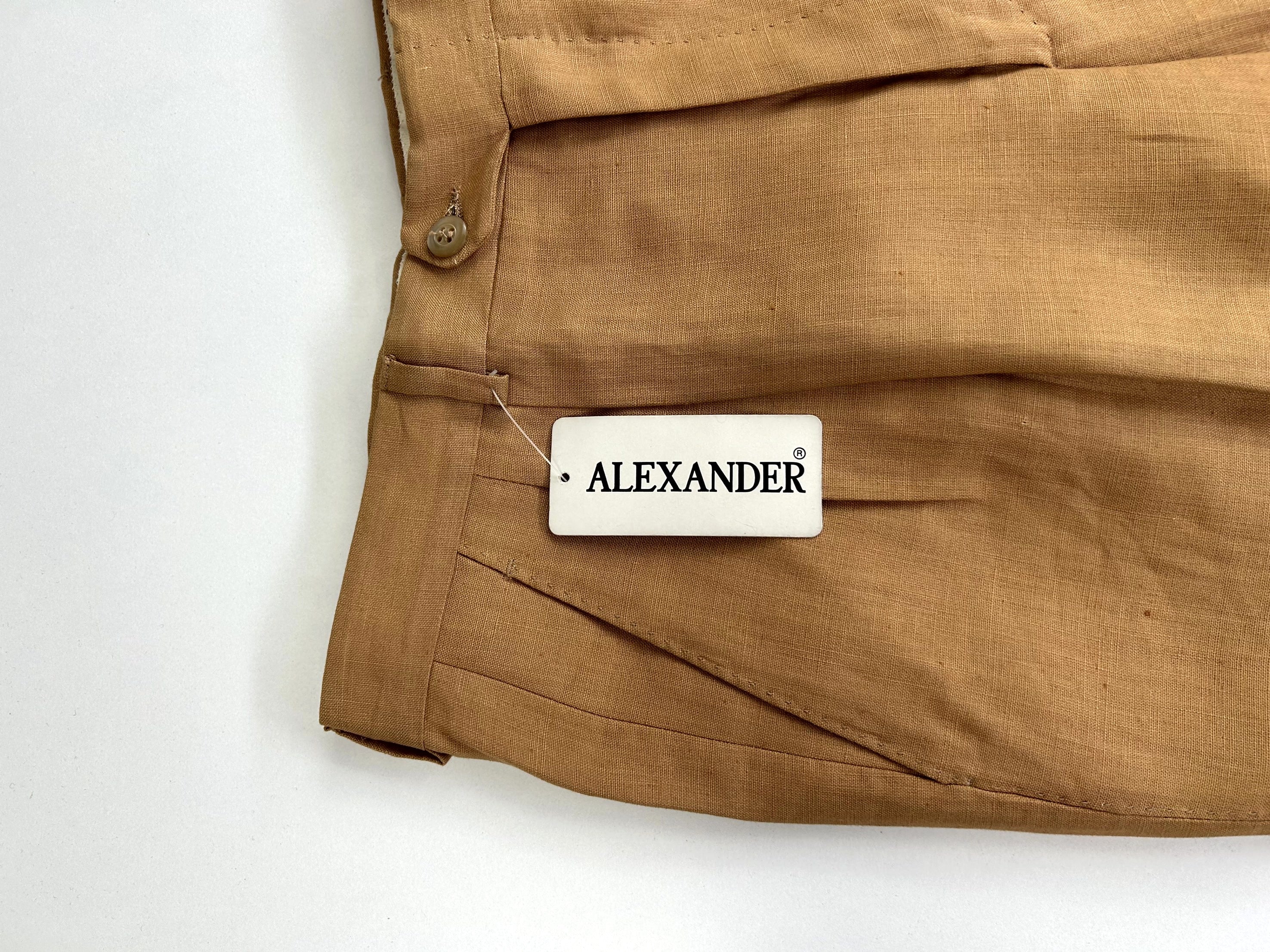 Pantalone Alexander marrone tabacco, etichetta composizione