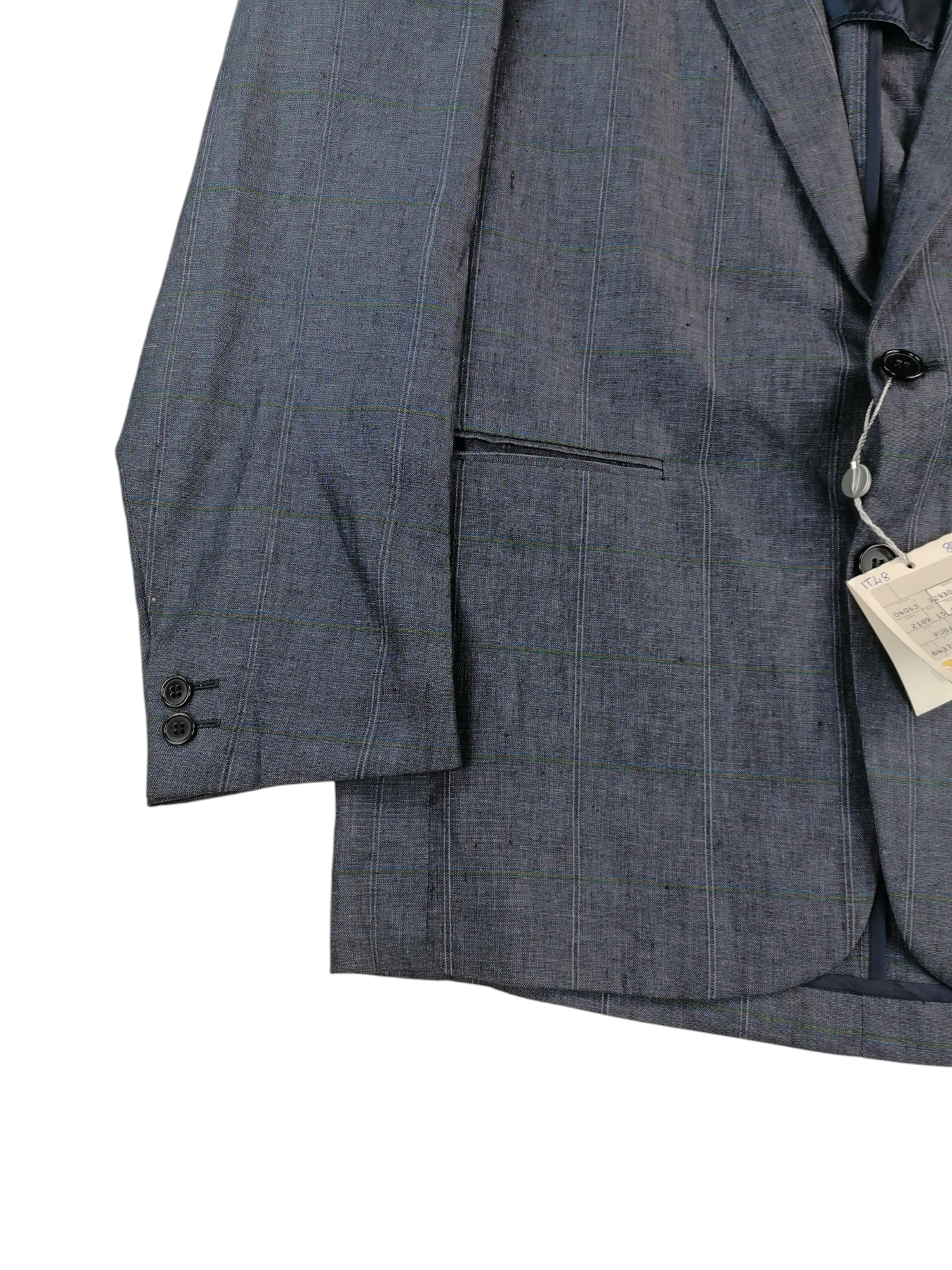Lancio giacca lino IT 48 — dettaglio sartoriale — IlBotteghino