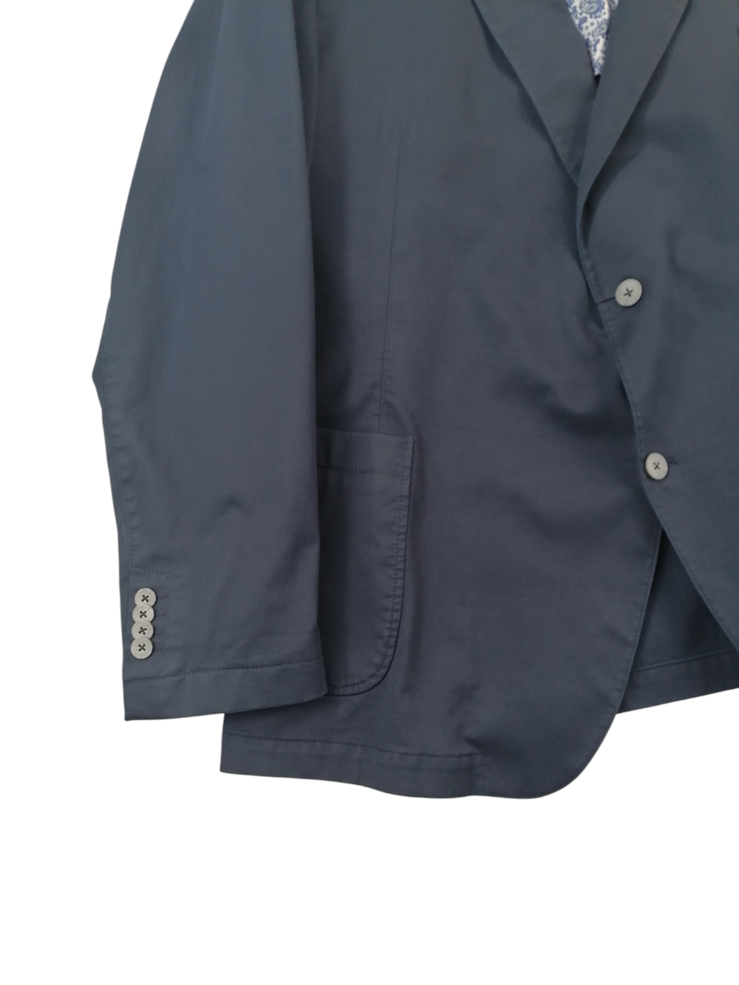 Bugatti giacca cotone — dettaglio sartoriale — IlBotteghino
