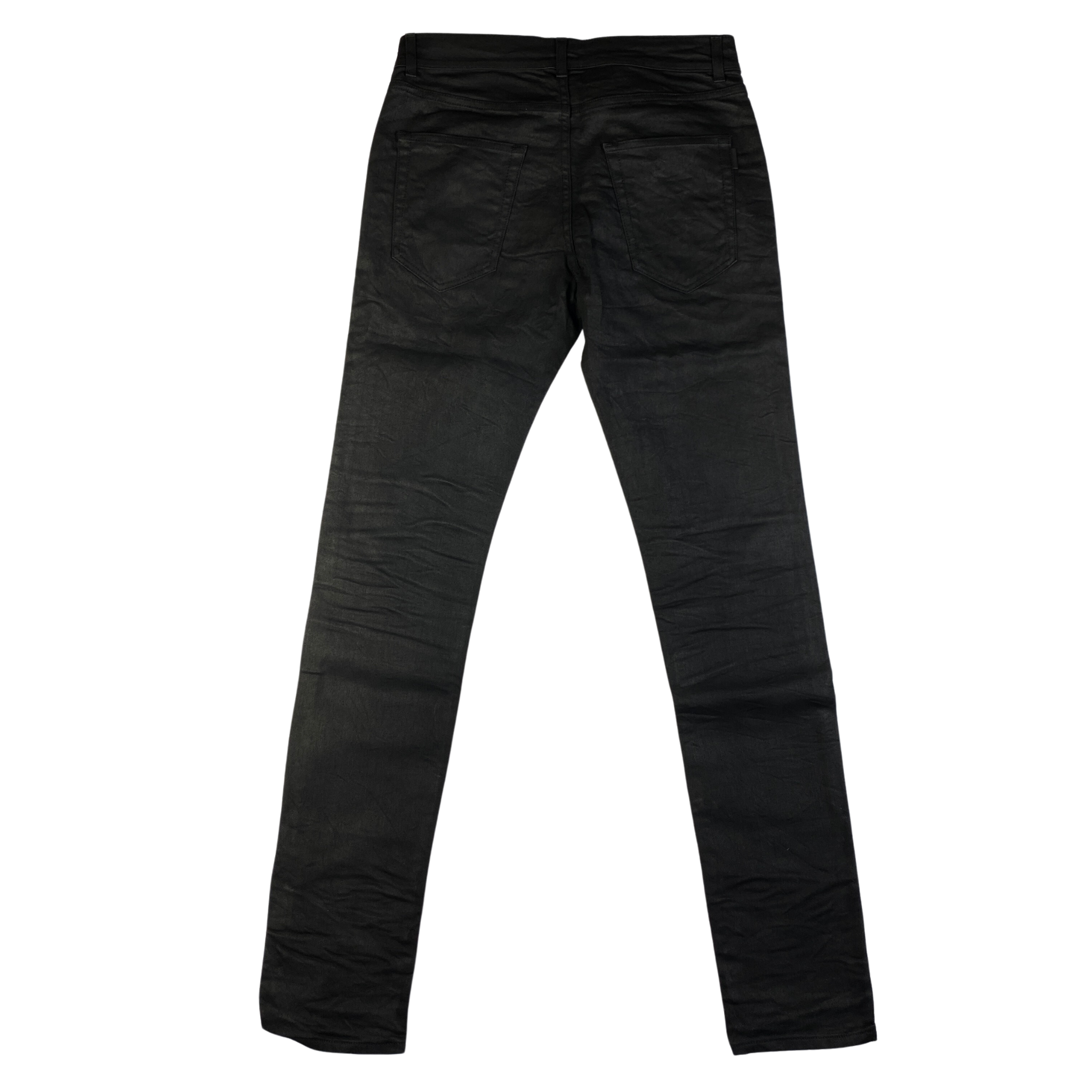 Saint Laurent jeans nero spalmato — moda d'archivio — IlBotteghino