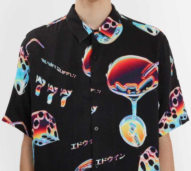 Edwin camicia nera cocktail — archivio moda streetwear — IlBotteghino
