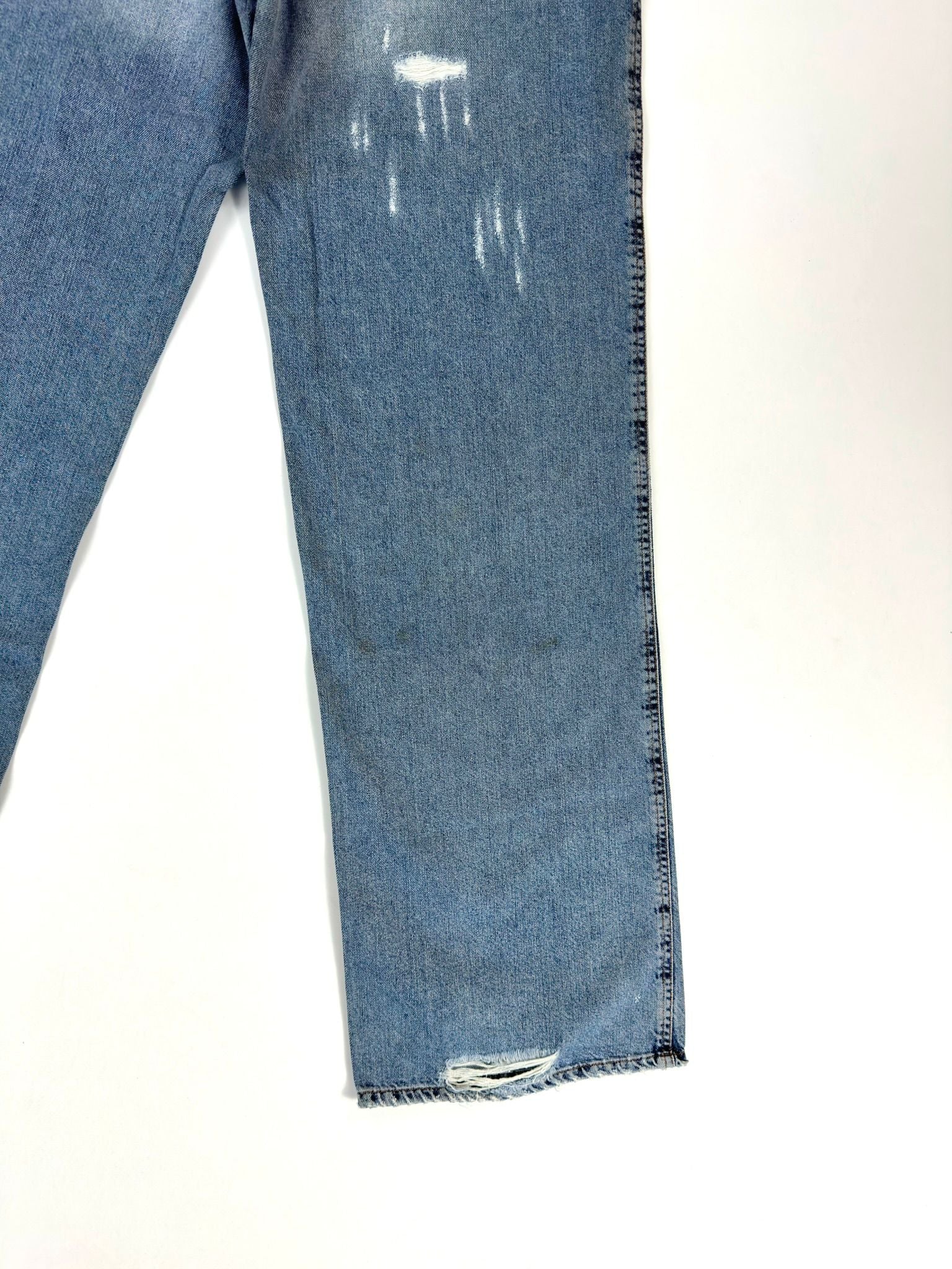 D&G Dolce & Gabbana Jeans Uomo 36 Blu Destroyed con Banda Laterale