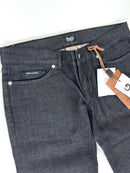 Jeans D&G Girly nero cimosato da donna, dettaglio vita very low rise