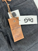 Jeans D&G Girly nero cimosato da donna, dettaglio rivetti metallici logati