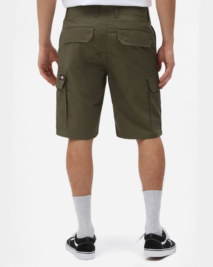 Dickies short cargo verde oliva — dettaglio tessuto antistrappo — IlBotteghino