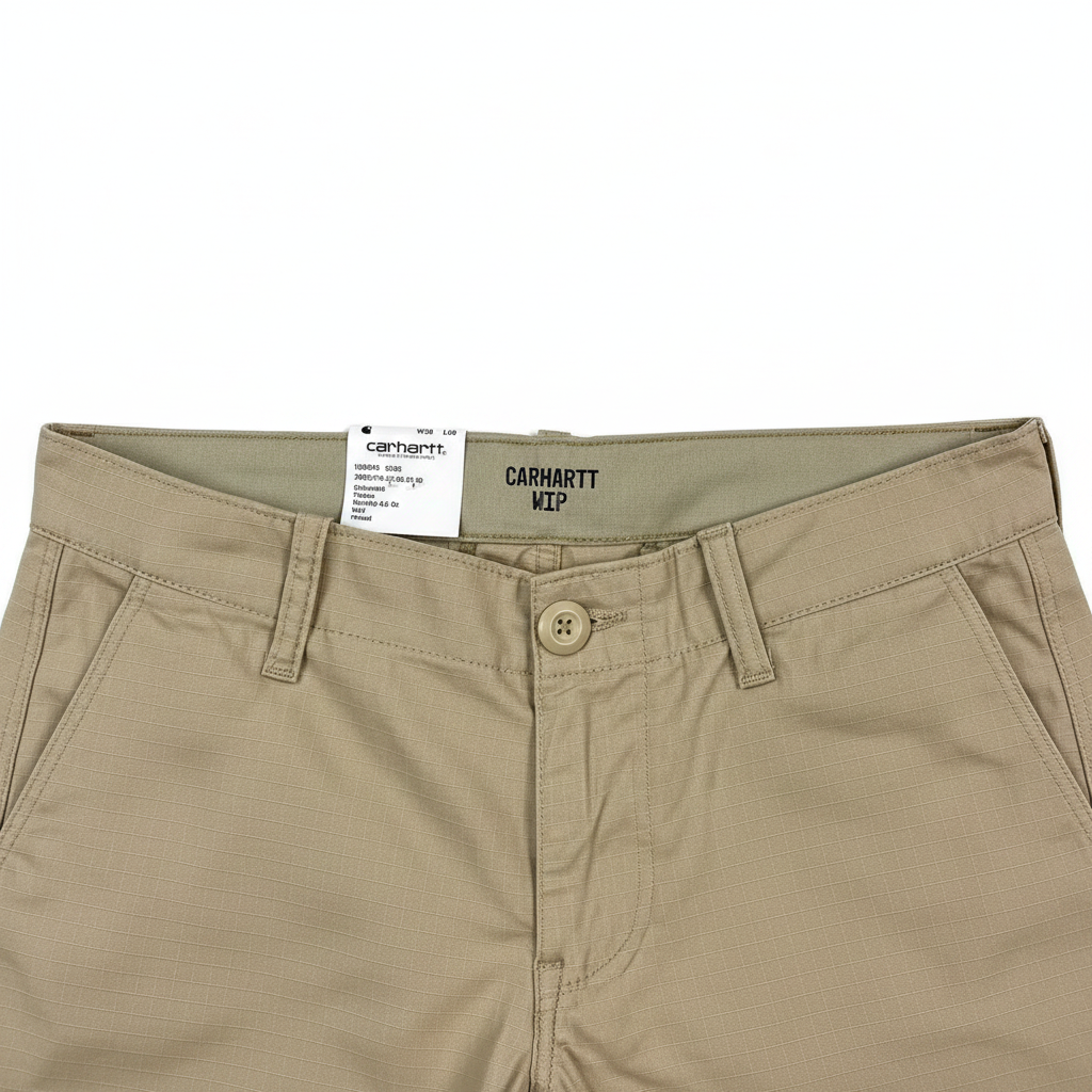 Carhartt Aviation short beige — dettaglio tasche — IlBotteghino