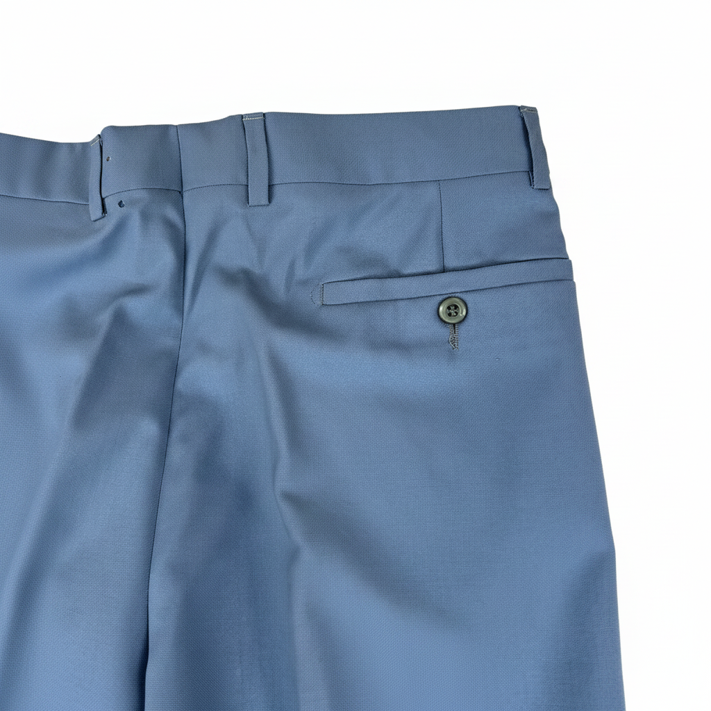 Mavecon pantalone celeste — dettaglio pinces — IlBotteghino