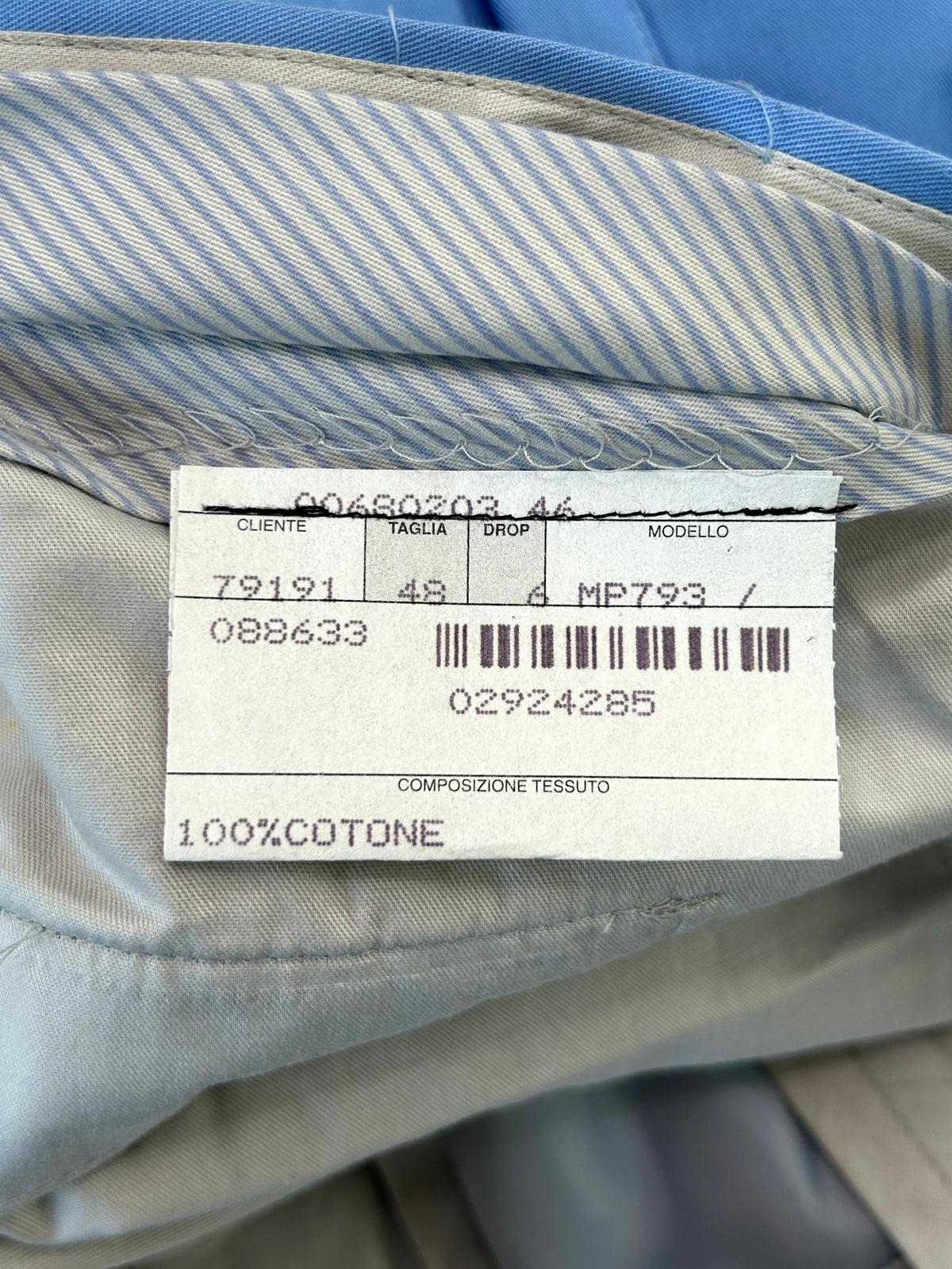 Berry Green Line pantalone azzurro — archivio sartoriale — IlBotteghino