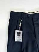 Giorgio Valentino Pantalone Sartoriale Uomo Blu notte / nero 100% WV Super 100’s Taglia 48 Made in Italy