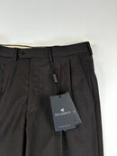 Mabro Pantalone Sartoriale Uomo Marrone fango / talpa 100% Lana Tasmania Taglia 48 Made in Italy