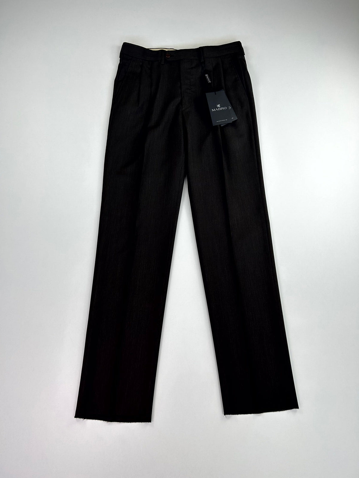 Pantalone Mabro marrone fango in lana Tasmania, taglia IT 48 — IlBotteghino