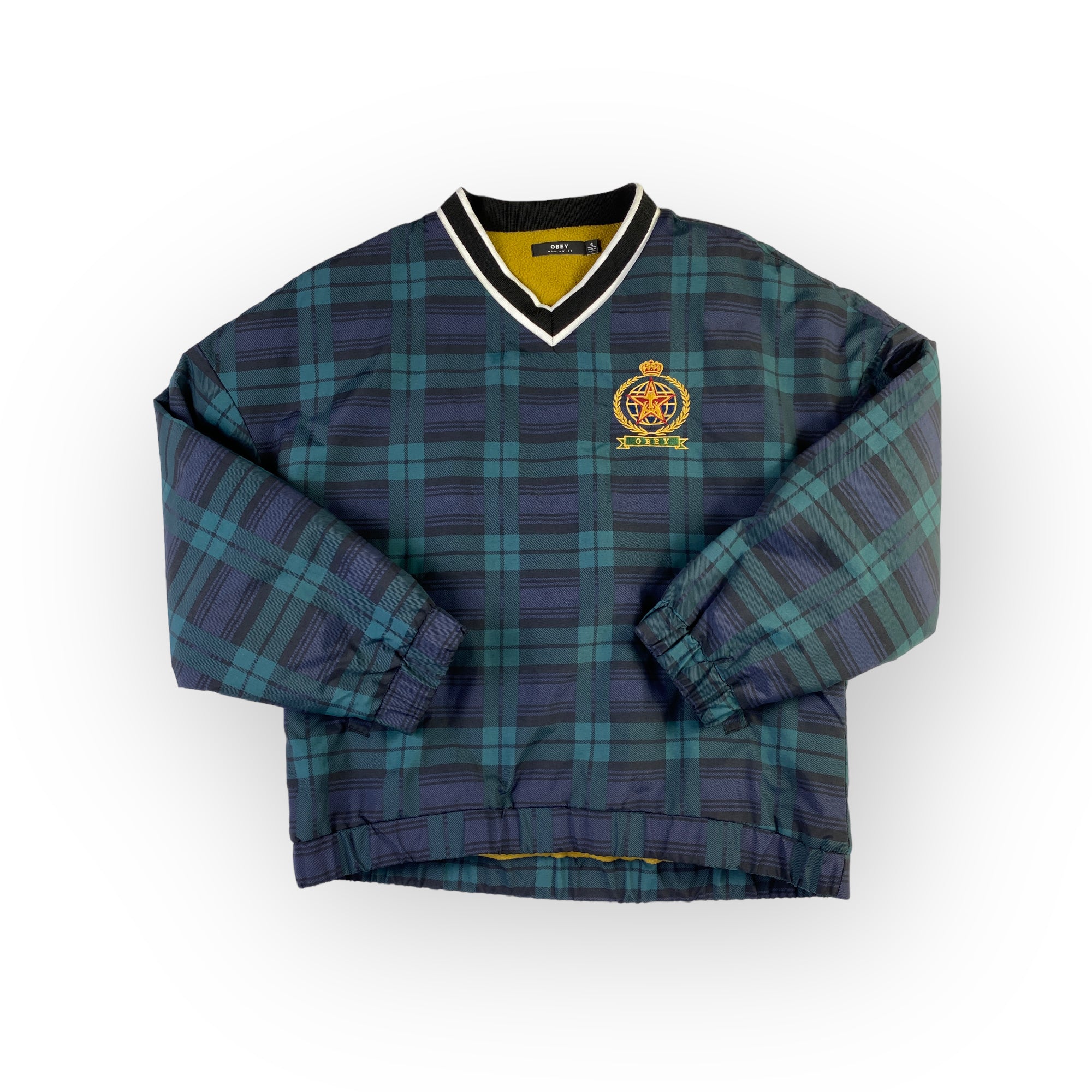 Giacca Obey Callum Windbreaker quadri verdi e blu, taglia S — IlBotteghino
