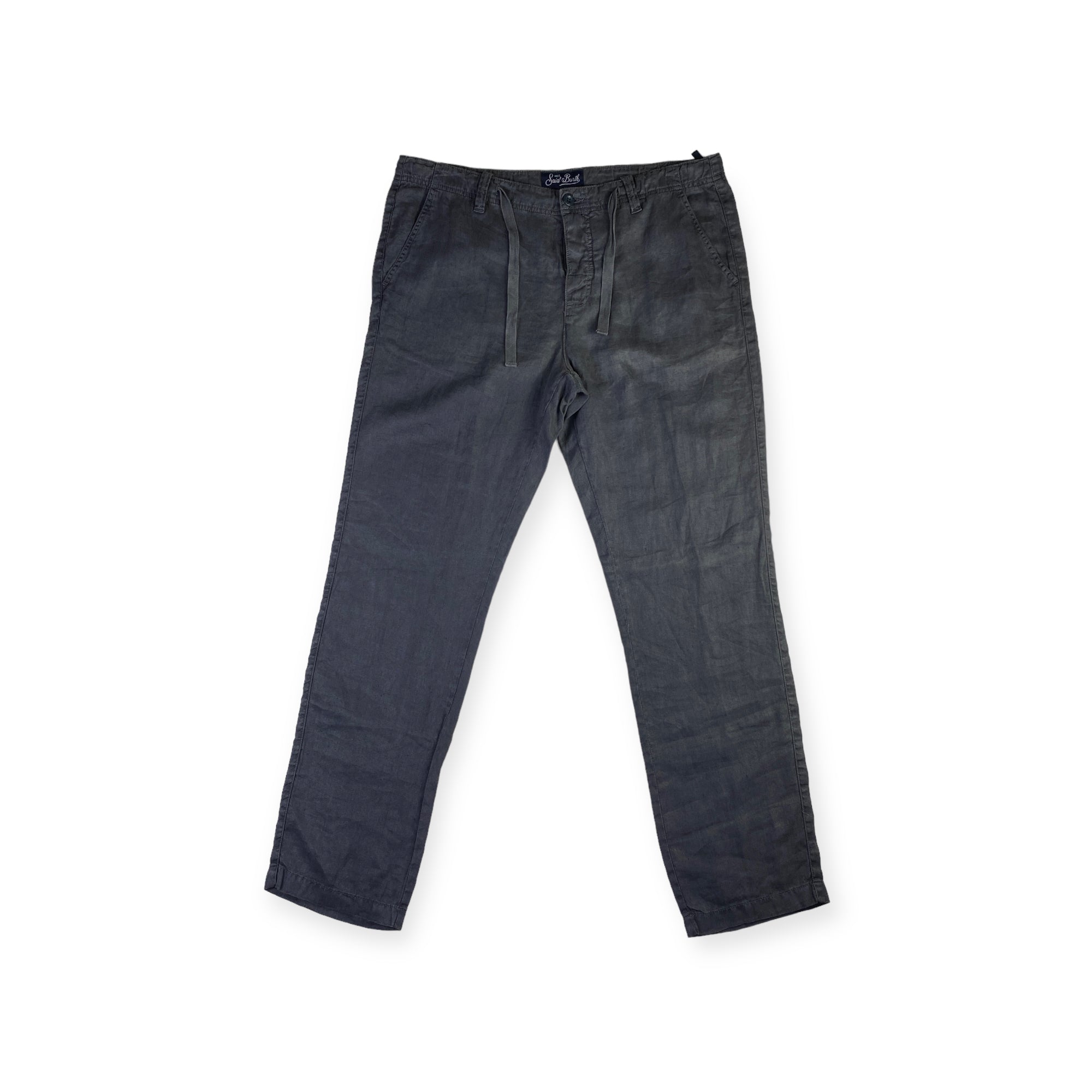 Pantalone Mc2 Saint Barth lino blu navy, taglia IT 46 — IlBotteghino