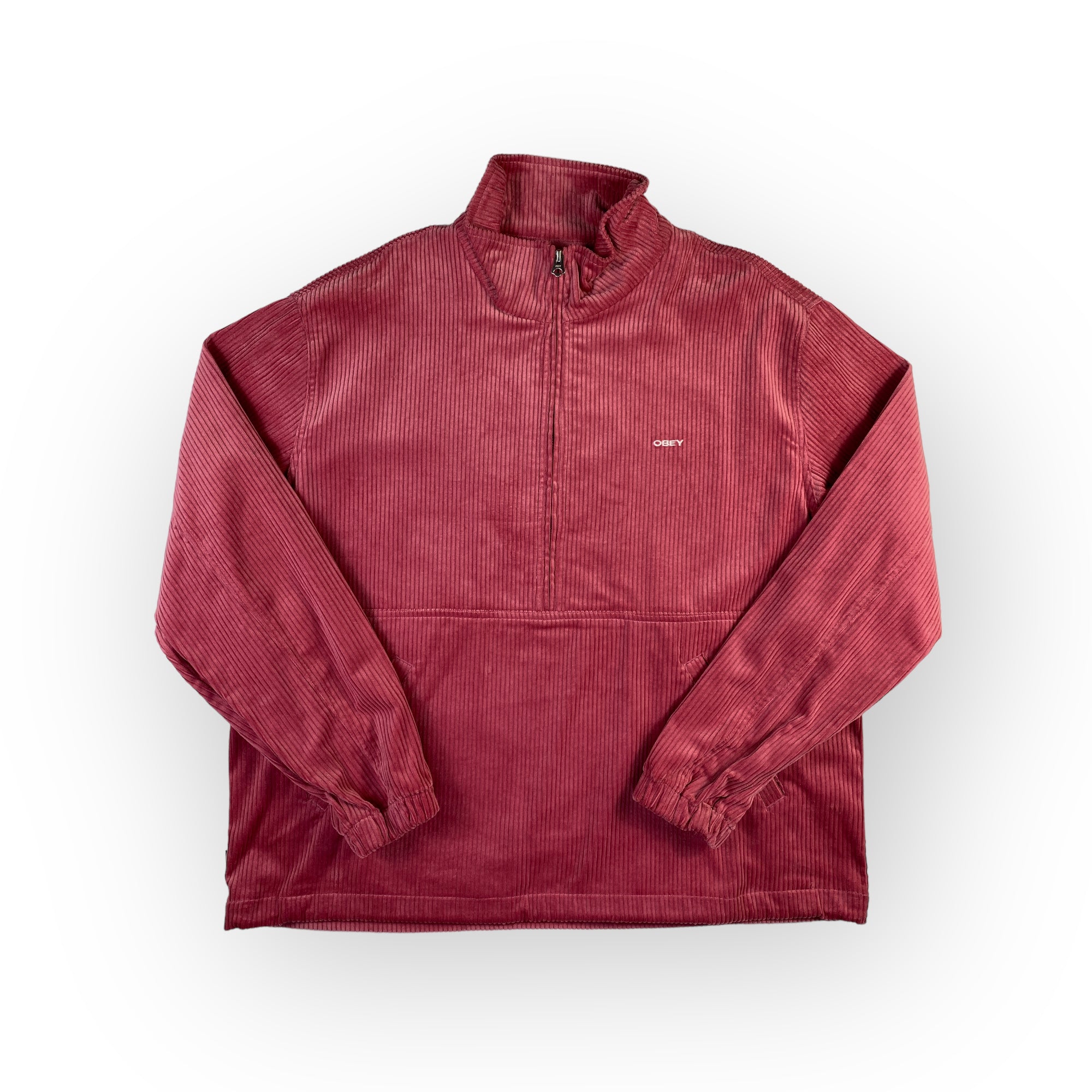 Fleece Obey rosa Cassis effetto vellutato, taglia M — IlBotteghino