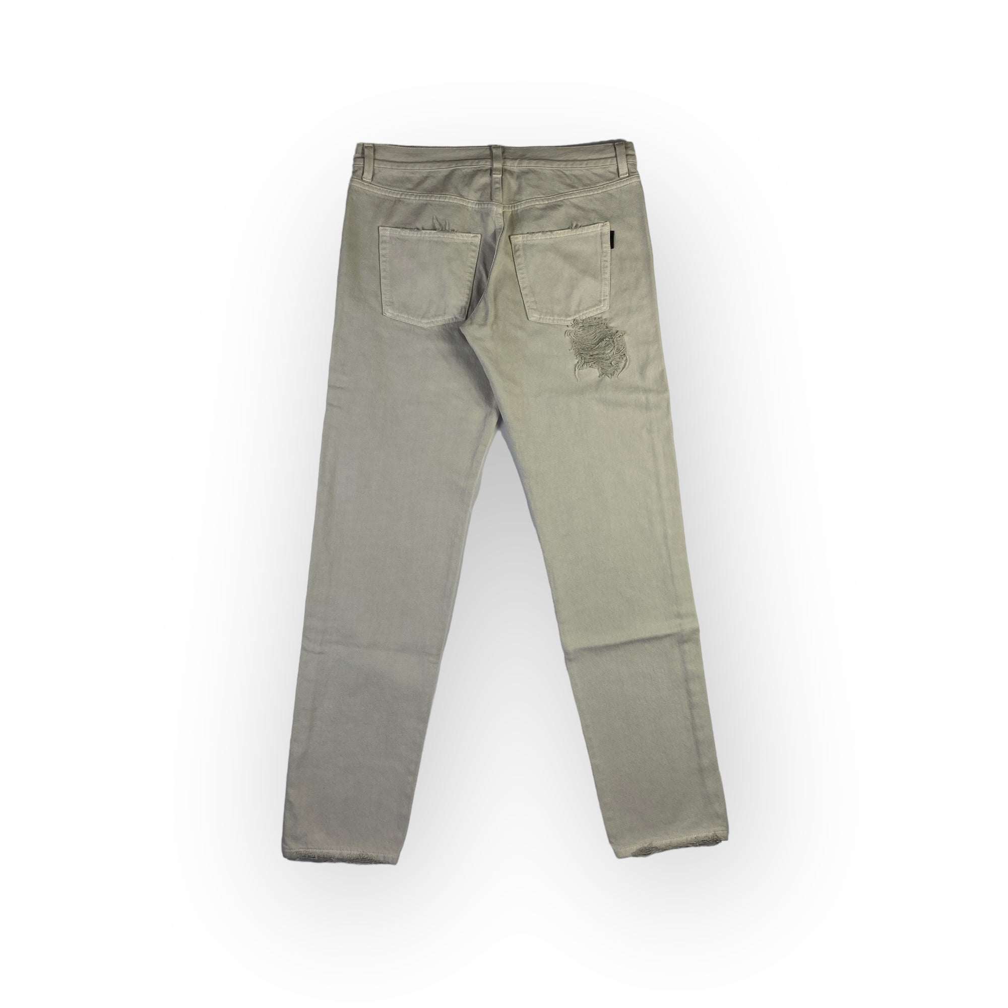 Saint Laurent jeans ghiaccio strappi — archivio moda luxury — IlBotteghino