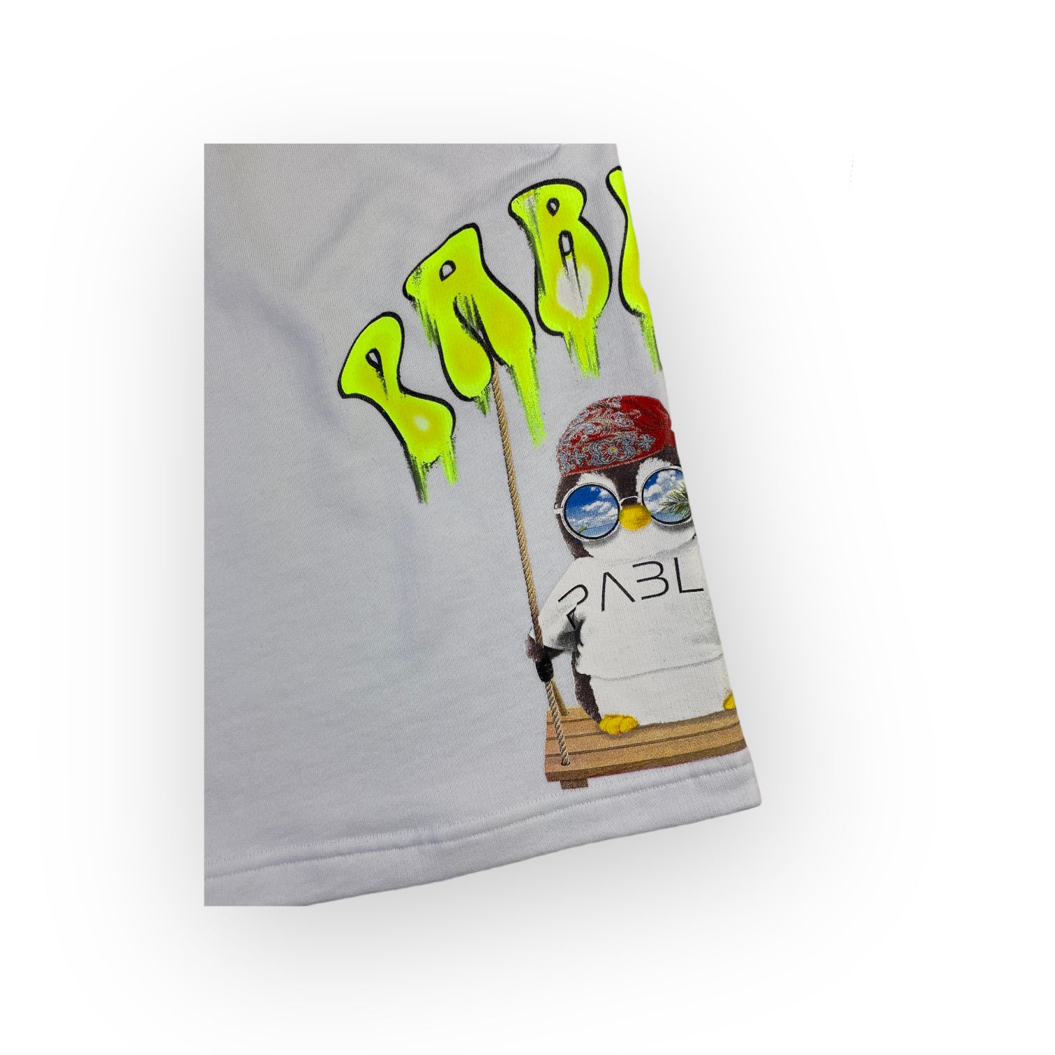 Pablic short bianco pinguino — pezzo unico d'archivio — IlBotteghino