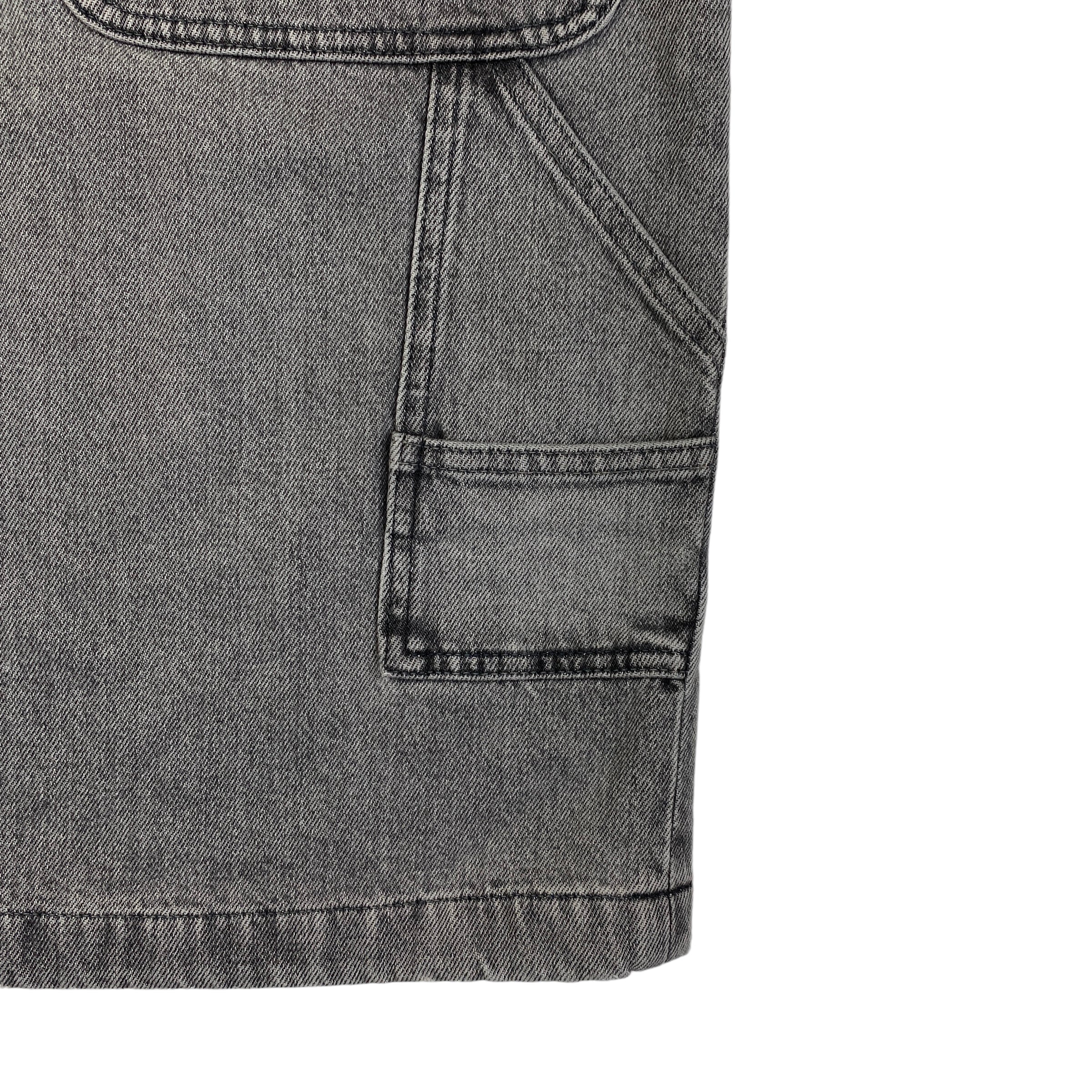 IlBotteghino short jeans smoky grey — dettaglio etichetta logo — IlBotteghino