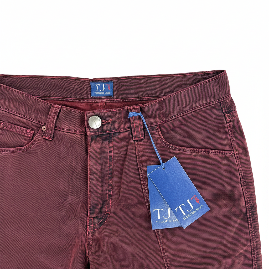 Trussardi Jeans pantalone bordeaux — dettaglio tasca — IlBotteghino