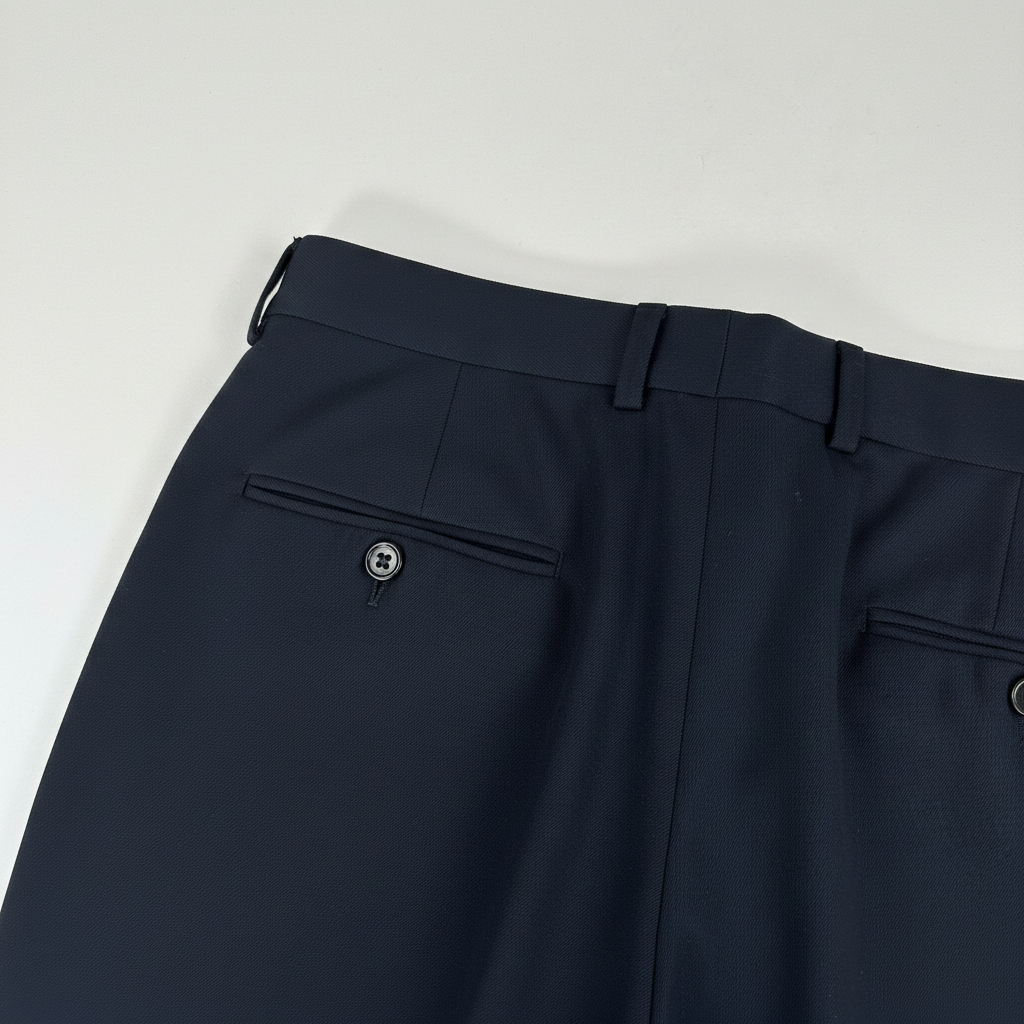 Giorgio Reggiani pantalone blu navy — dettaglio tessuto — IlBotteghino