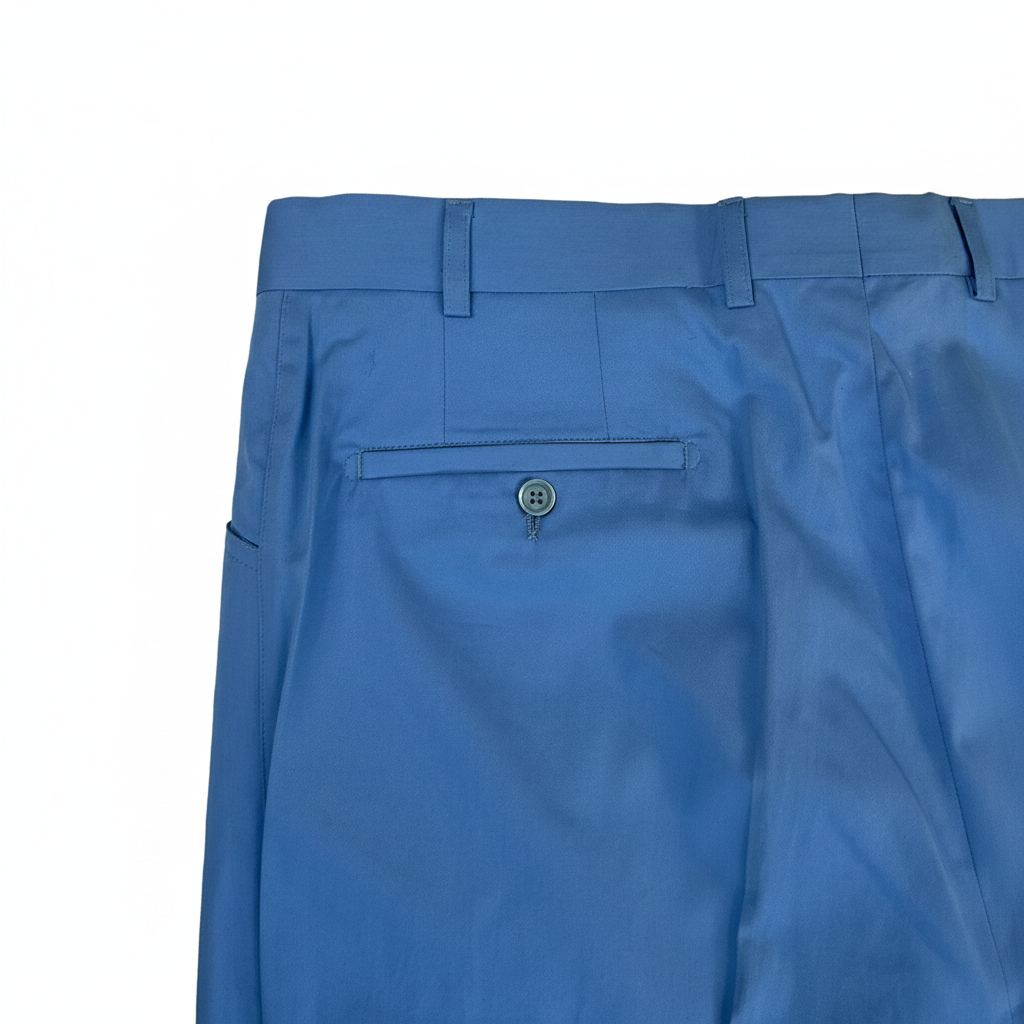Berry pantalone celeste — dettaglio tessuto — IlBotteghino