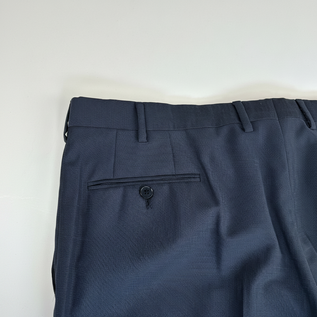 Facis pantalone blu — dettaglio tessuto mouliné — IlBotteghino