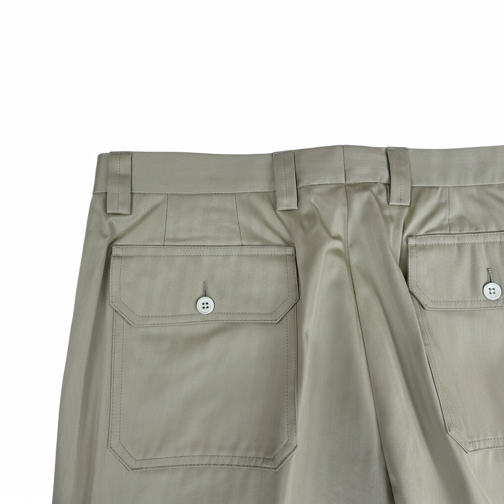 Berry pantalone beige — dettaglio tessuto — IlBotteghino