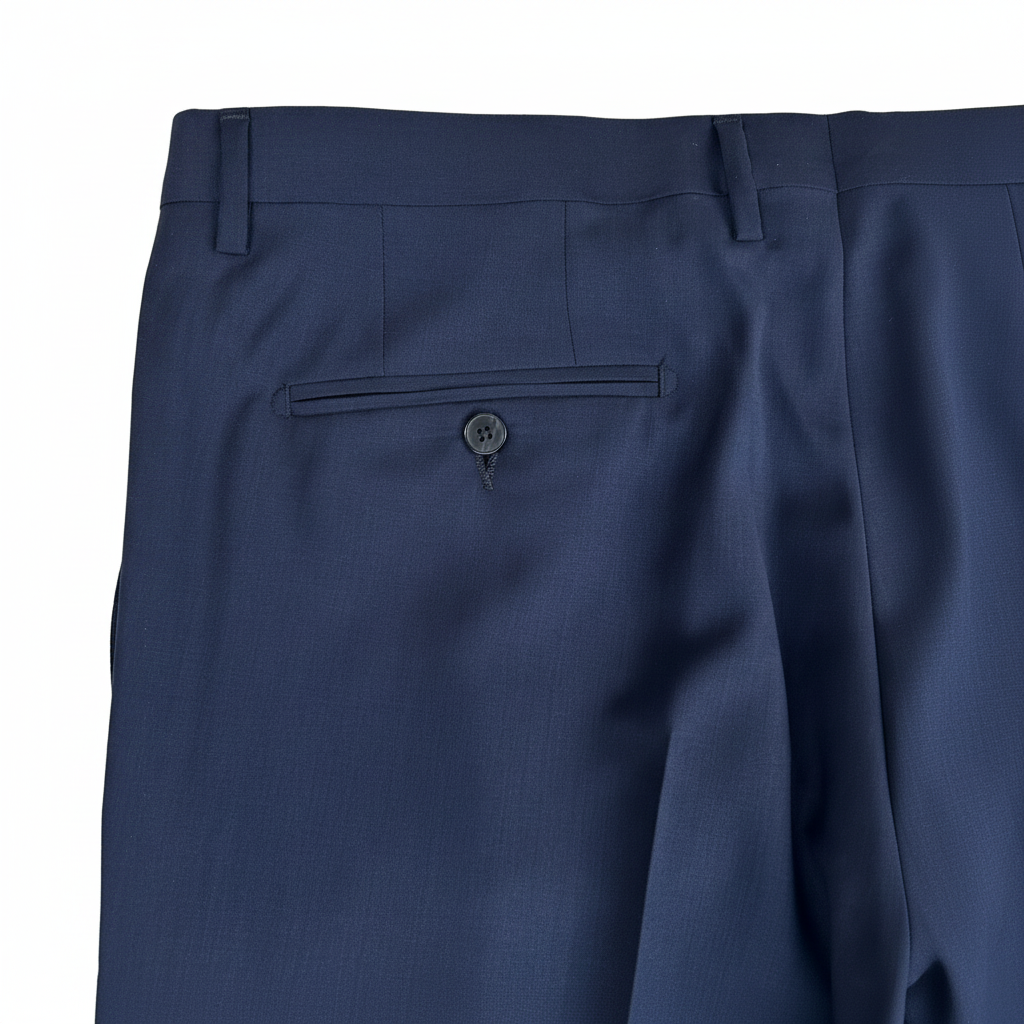 Pantalone blu navy — dettaglio tessuto — IlBotteghino