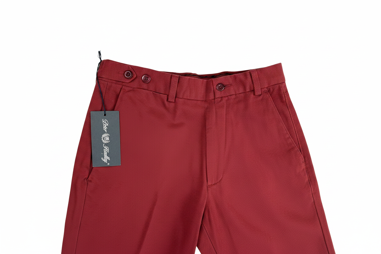Peter Hadley pantalone rosso — dettaglio tasca — IlBotteghino