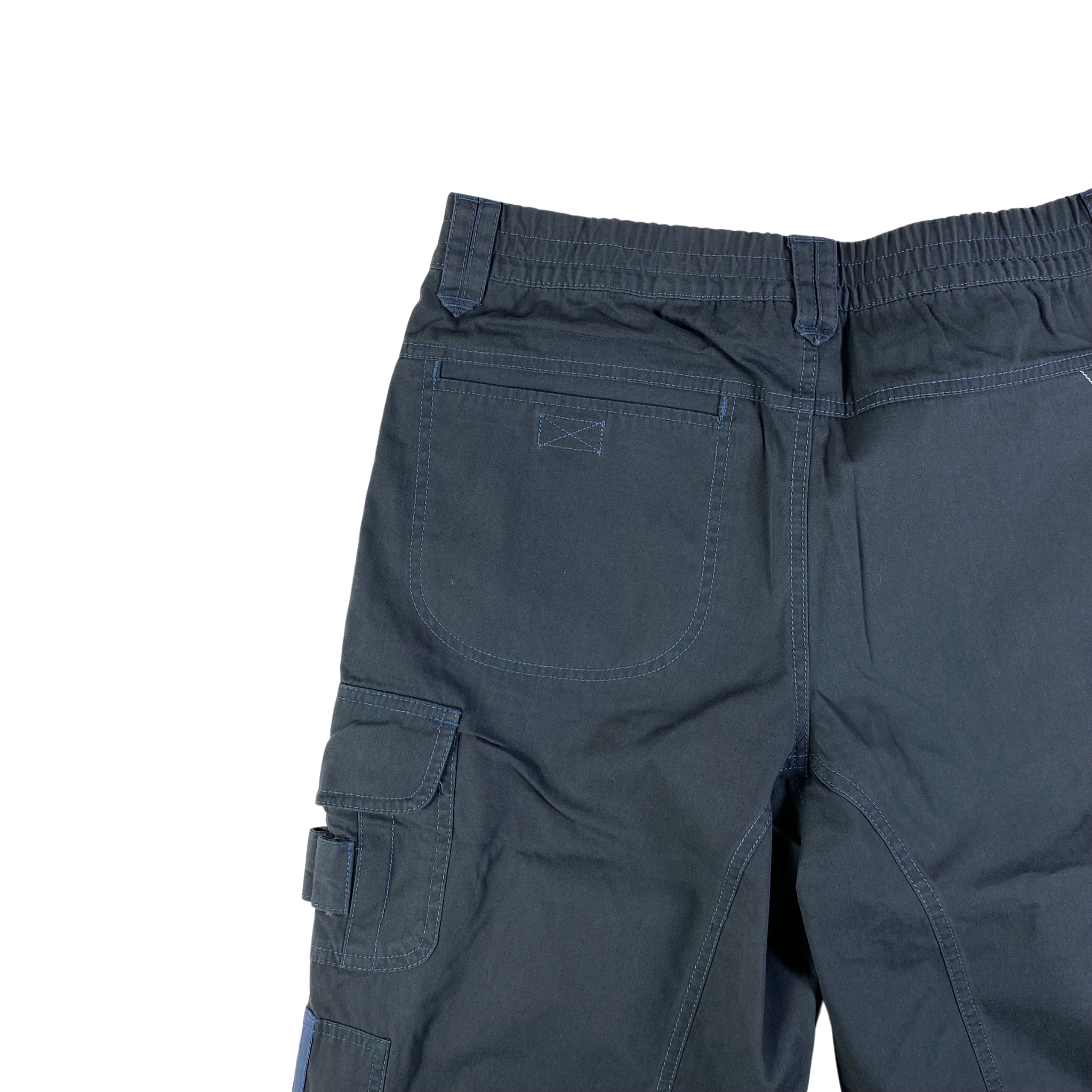 Adidas pantaloncini cargo blu scuro — sportswear d'archivio — IlBotteghino