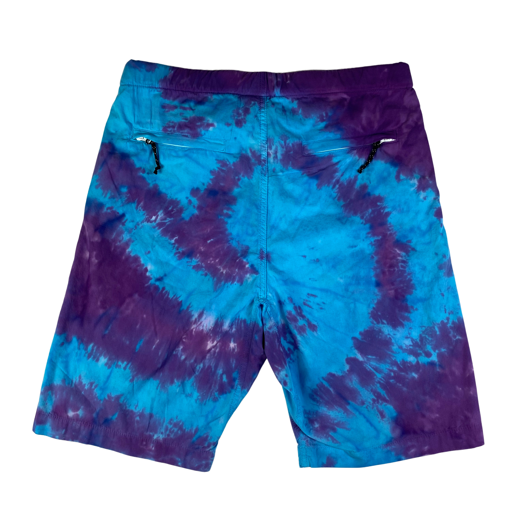 Pantaloncini Life Sux azzurro con fantasia viola, taglia S — IlBotteghino