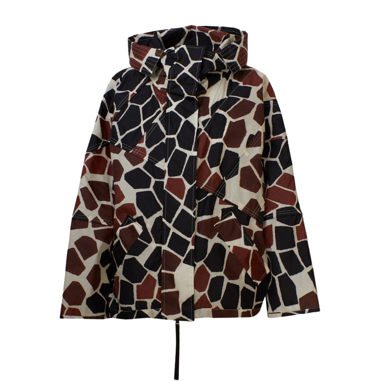 Capospalla Moncler Genius Freesia maculato marrone e nero, taglia IT 42 — IlBotteghino