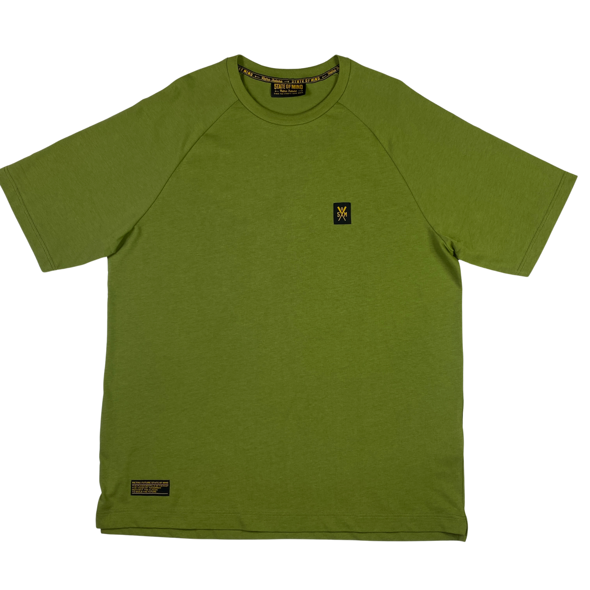 T-shirt State of Mind verde scuro con logo, taglia M — IlBotteghino