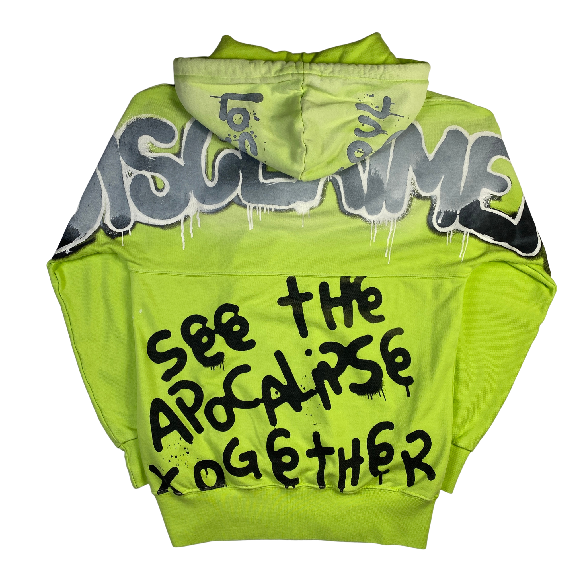 Disclaimer felpa verde fluo — pezzo unico d'archivio — IlBotteghino