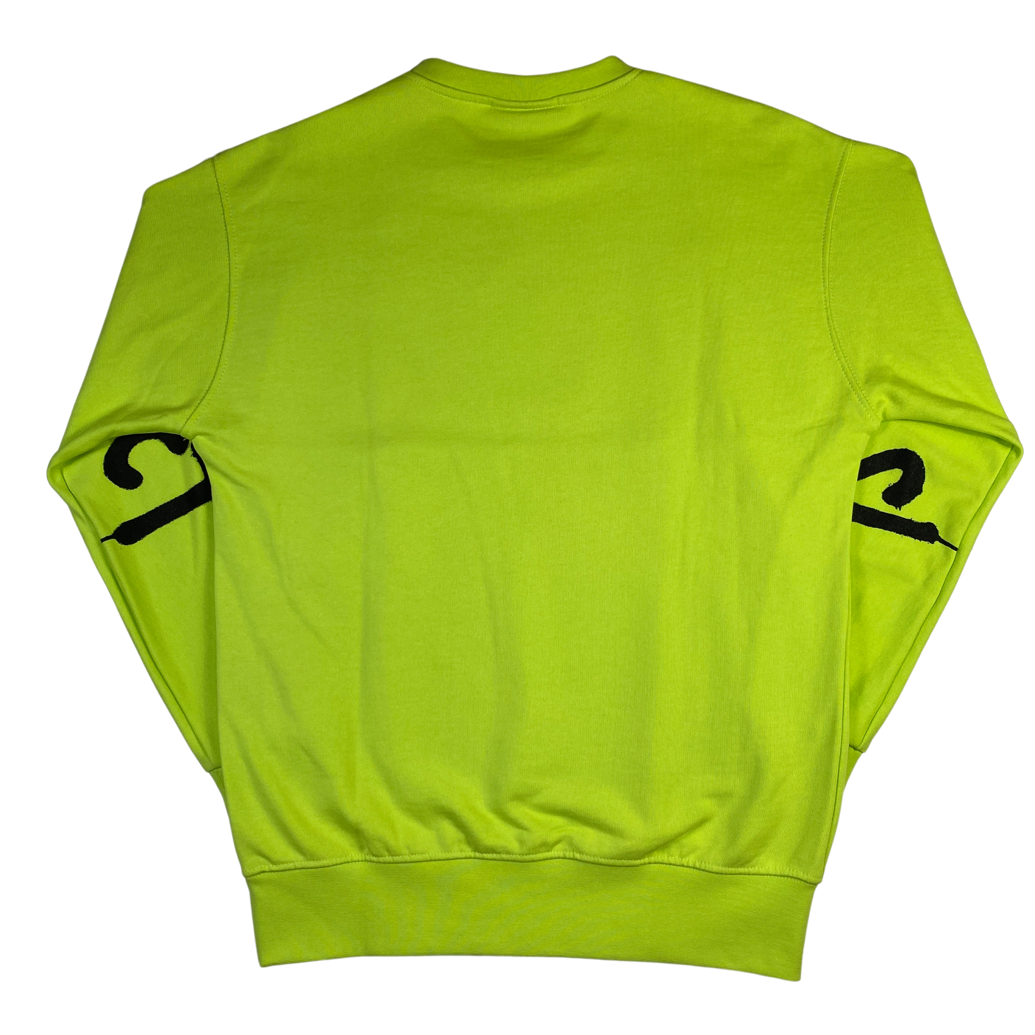 Disclaimer felpa verde fluo scritte viola — pezzo unico d'archivio — IlBotteghino