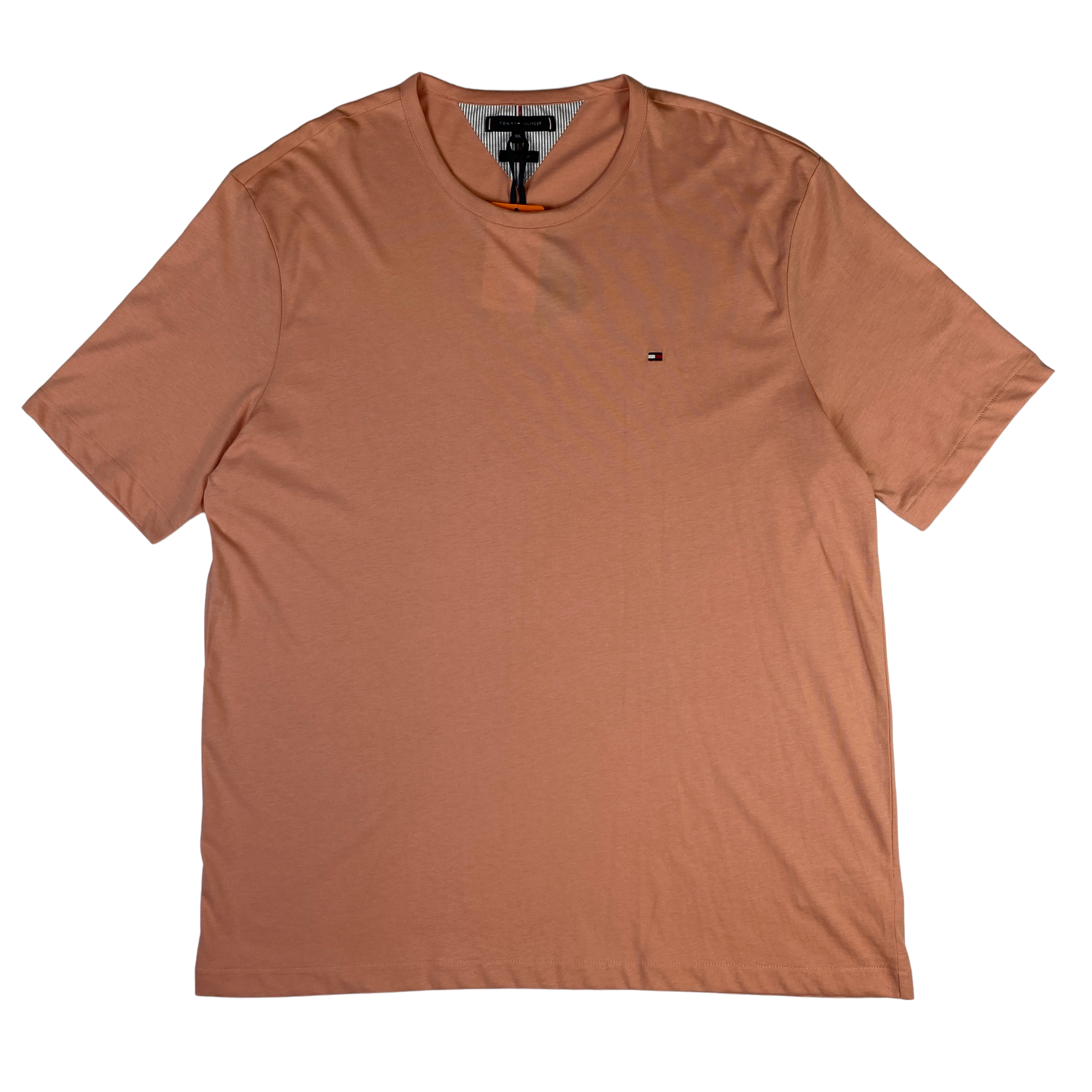 T-shirt Tommy Hilfiger rosa salmone con logo, taglia XXL — IlBotteghino