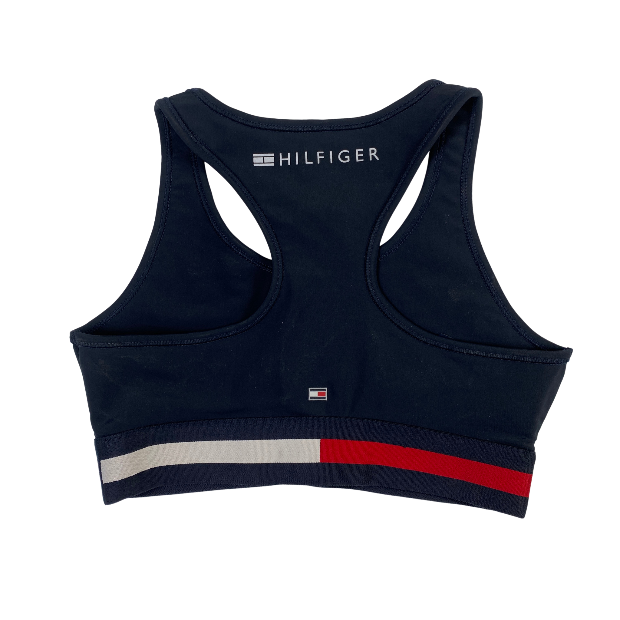 Tommy Hilfiger crop top blu — sportswear d'archivio — IlBotteghino