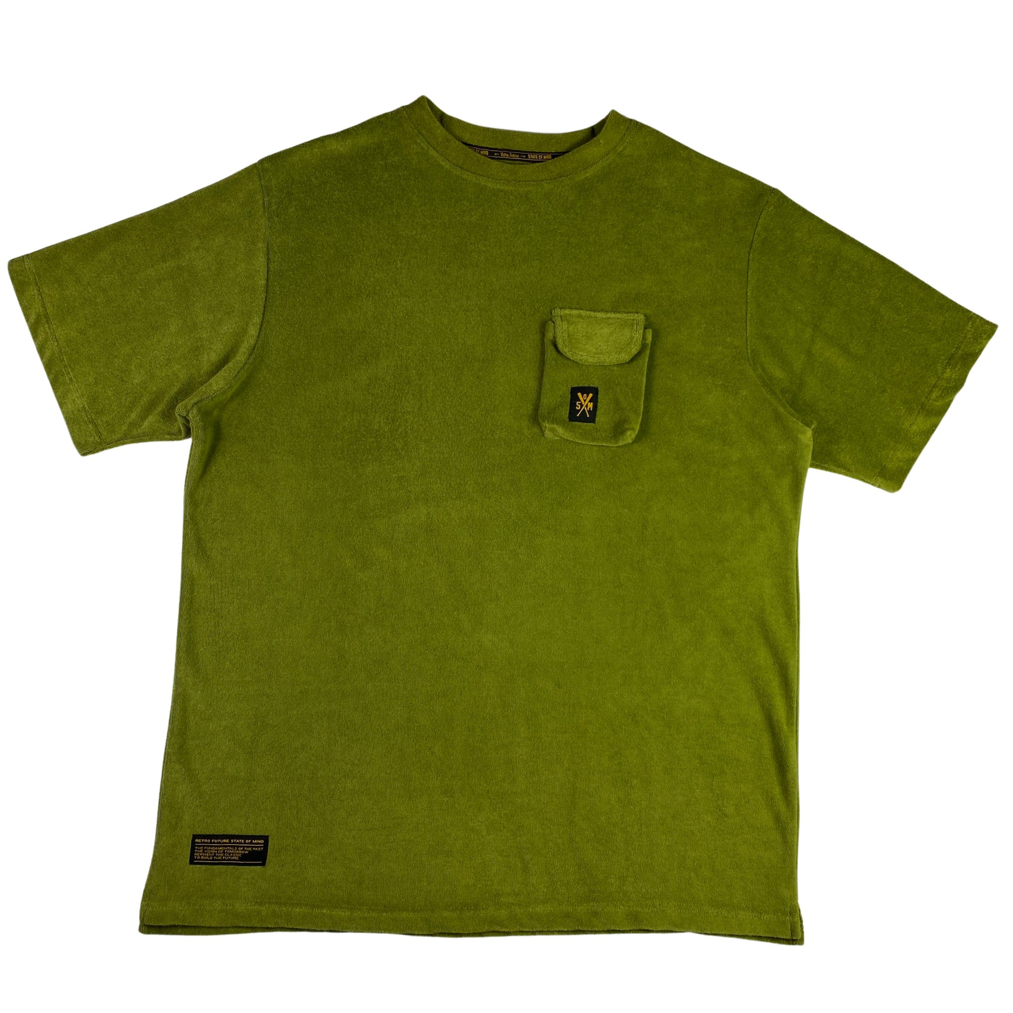 T-shirt State of Mind verde militare con taschino, taglia XXL — IlBotteghino