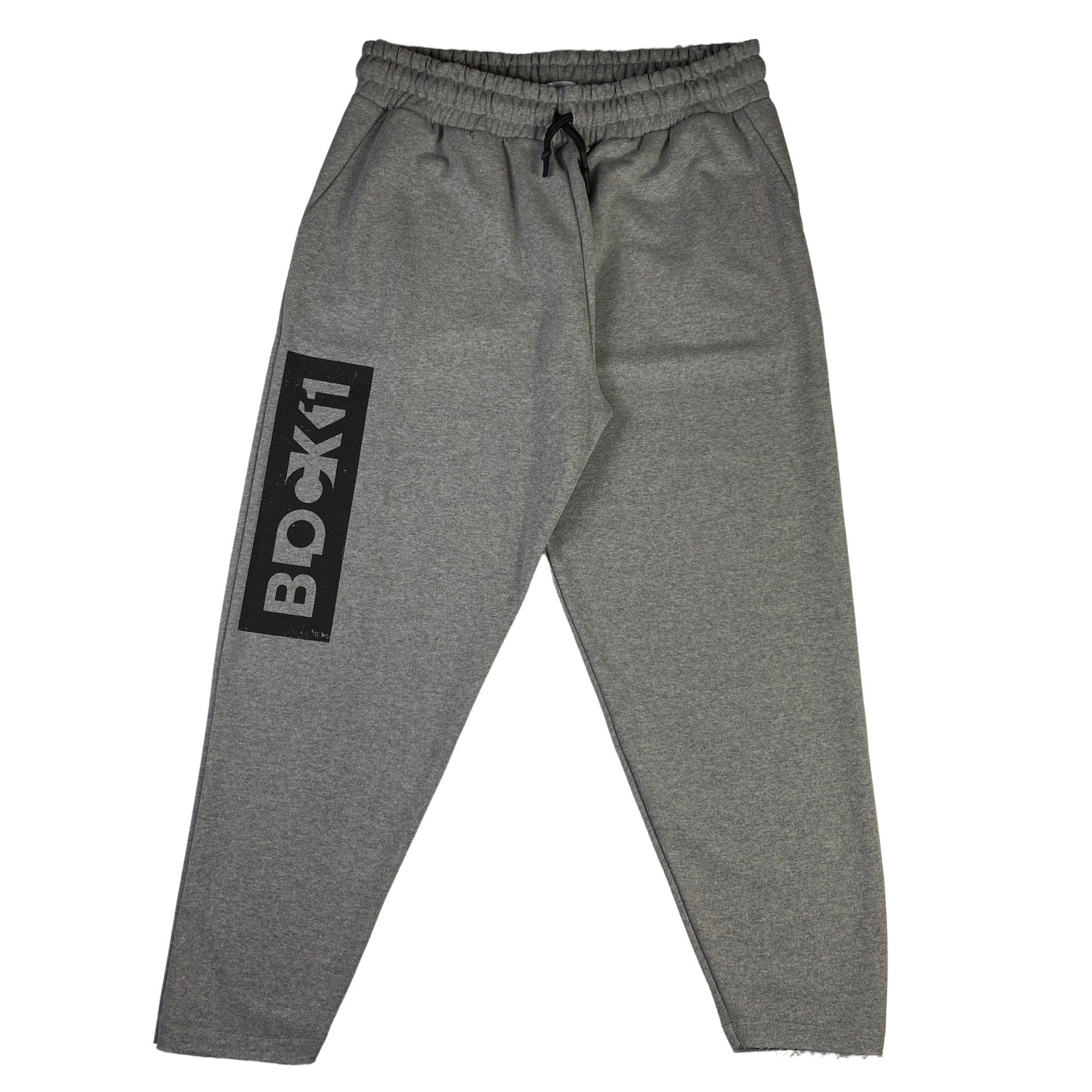 Pantalone tuta Block 11 grigio con stampa nera, taglia XL — IlBotteghino