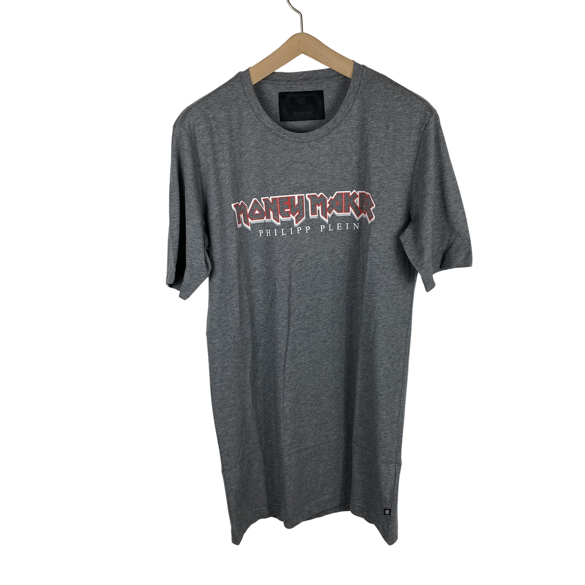 T-shirt Philipp Plein Money Maker grigia da uomo, taglia S